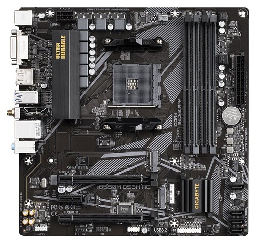 Купить Материнская плата GIGABYTE B550M DS3H AC (rev.1.5/1.6)  5630982. Характеристики, отзывы и цены в Донецке