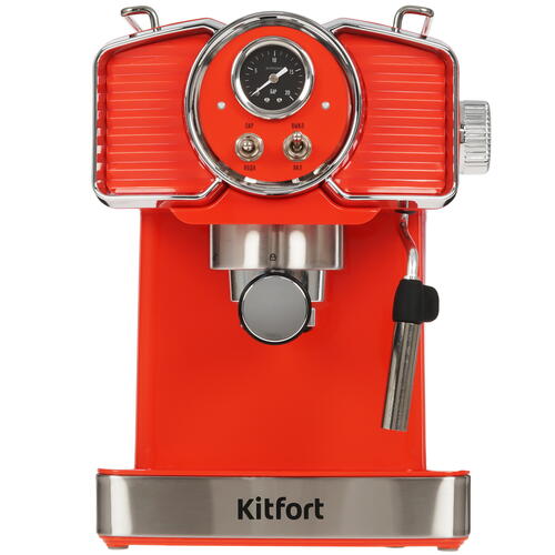 Купить Кофеварка рожковая Kitfort КТ-7125-1 красный  9090978. Характеристики, отзывы и цены в Донецке