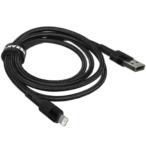 Купить Кабель круглый REXANT Lightning 8-pin - USB 2.0 Type-A черный 1 м  5454249. Характеристики, отзывы и цены в Донецке