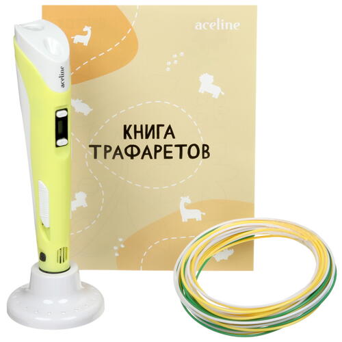 Купить 3D-ручка с пластиком Aceline RP101B  желтый  9044532. Характеристики, отзывы и цены в Донецке