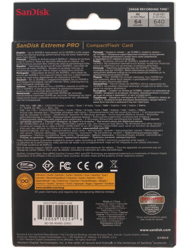 Купить Карта памяти SanDisk Extreme Pro CF (Compact Flash) 256 ГБ  1108942. Характеристики, отзывы и цены в Донецке