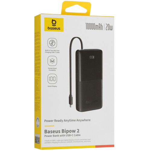 Купить Портативный аккумулятор Baseus Bipow 2 черный  9259220. Характеристики, отзывы и цены в Донецке