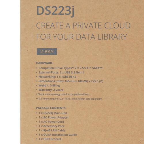 Купить Сетевое хранилище (NAS) Synology DiskStation DS223j  5430448. Характеристики, отзывы и цены в Донецке