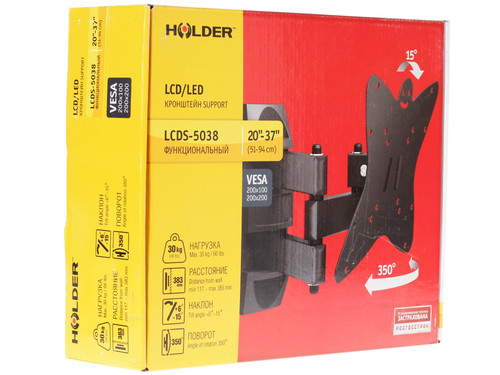 Купить Кронштейн для ТВ Holder LCDS-5038 черный  0135943. Характеристики, отзывы и цены в Донецке