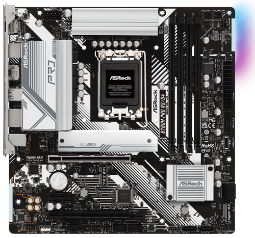 Купить Материнская плата ASRock B760M Pro RS/D4  5094822. Характеристики, отзывы и цены в Донецке