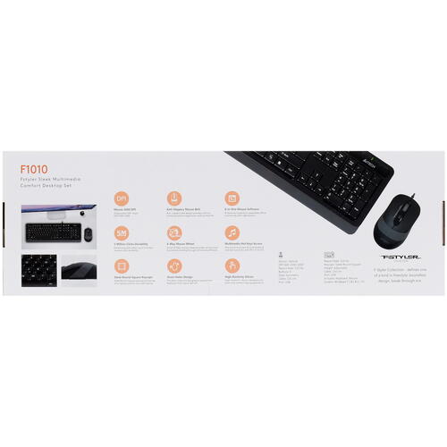 Купить Клавиатура+мышь  проводная  A4Tech Fstyler F1010 черный  1395904. Характеристики, отзывы и цены в Донецке
