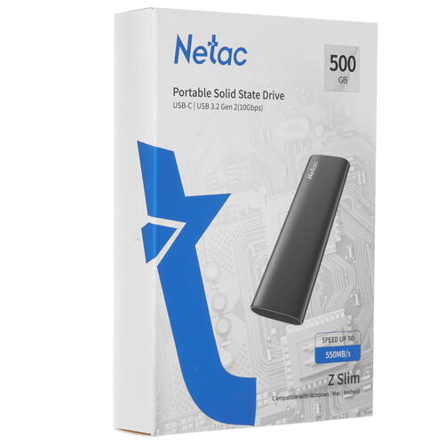 Купить 500 ГБ Внешний SSD Netac Z SLIM  9904059. Характеристики, отзывы и цены в Донецке