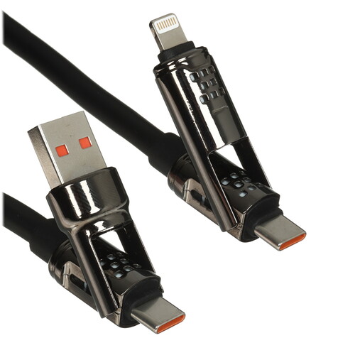 Купить Кабель круглый Hoco Lightning 8-pin, USB Type-C - USB 2.0 Type-A, USB Type-C черный 1.2 м  5635286. Характеристики, отзывы и цены в Донецке