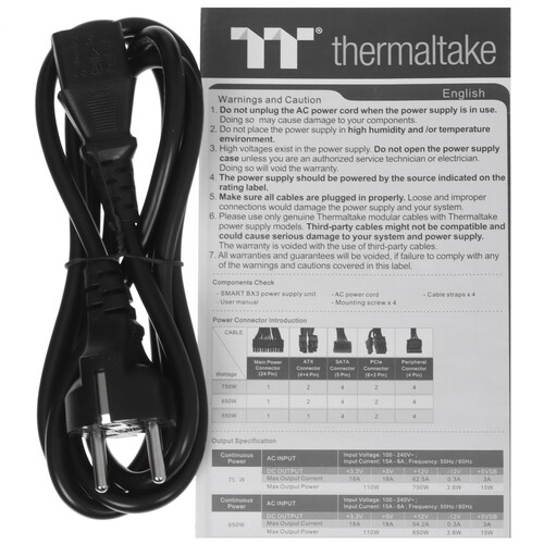 Купить Блок питания Thermaltake Smart BX3 750W  5638544. Характеристики, отзывы и цены в Донецке