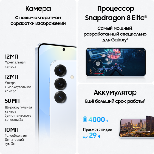 Купить 6.2" Смартфон Samsung Galaxy S25 128 ГБ голубой  5621152. Характеристики, отзывы и цены в Донецке