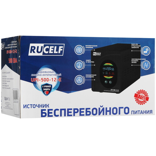 Купить ИБП RUCELF UPI-500-12-E  9912946. Характеристики, отзывы и цены в Донецке