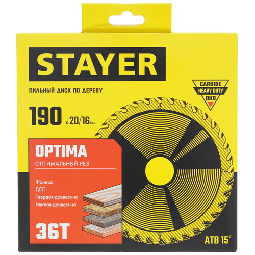 Купить Диск пильный STAYER 3681-190-20-36_z01  9123034. Характеристики, отзывы и цены в Донецке