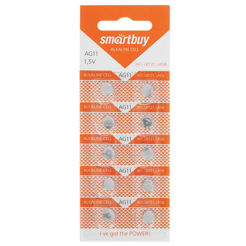 Купить Батарейка Smartbuy плоская / LR58 (AG11/G11/LR721/362A/162)  5035505. Характеристики, отзывы и цены в Донецке