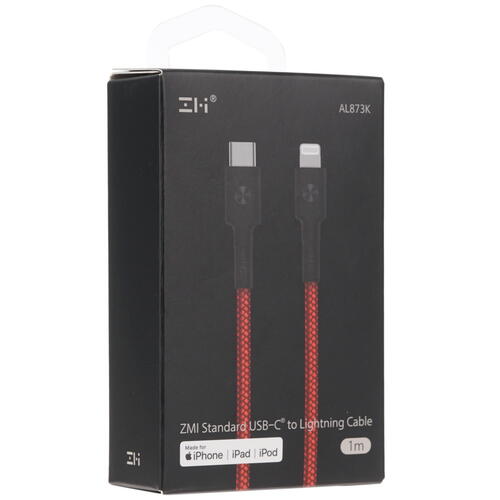 Купить Кабель круглый ZMI Lightning 8-pin MFI - USB Type-C красный 1 м  5099597. Характеристики, отзывы и цены в Донецке