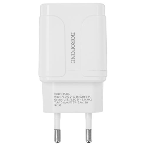 Купить Сетевое зарядное устройство Borofone BA37A Speedy белый  5367528. Характеристики, отзывы и цены в Донецке