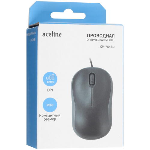 Купить Мышь проводная Aceline CM-704BU  черный  5028733. Характеристики, отзывы и цены в Донецке