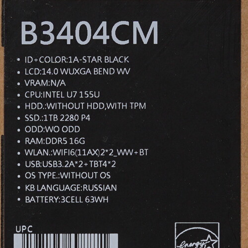 Купить 14" Ноутбук ASUS ExpertBook B3404CMA-Q50433 черный  5493816. Характеристики, отзывы и цены в Донецке