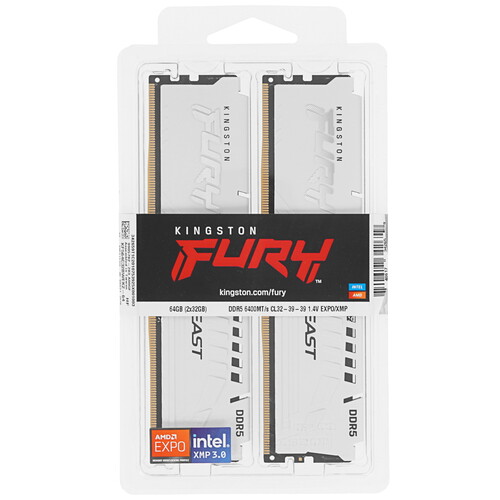 Купить Оперативная память Kingston FURY Beast White [KF564C32BWEK2-64] 64 ГБ  5611964. Характеристики, отзывы и цены в Донецке