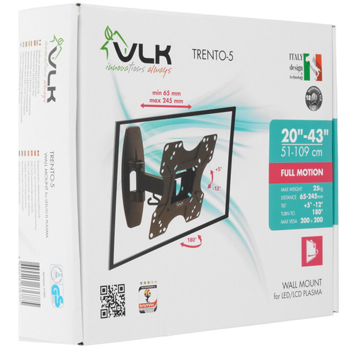 Купить Кронштейн для ТВ VLK TRENTO-5 черный  9204123. Характеристики, отзывы и цены в Донецке