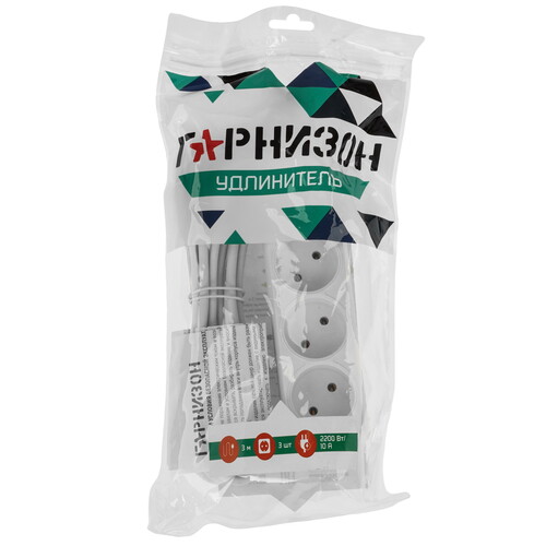 Купить Удлинитель Гарнизон EL-NL3-W-3 белый  9154762. Характеристики, отзывы и цены в Донецке