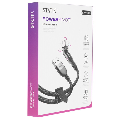 Купить Кабель круглый STATIK USB Type-C - USB 2.0 Type-A черный 2 м  9240655. Характеристики, отзывы и цены в Донецке