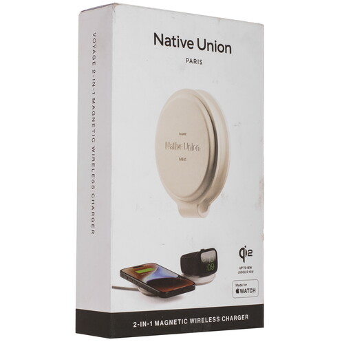 Купить Беспроводное зарядное устройство Native Union Voyage 2-in-1 бежевый  9240509. Характеристики, отзывы и цены в Донецке