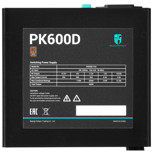 Купить Блок питания DEEPCOOL GamerStorm PK600D [R-PK600D-FA0B-WGEU] черный  5633854. Характеристики, отзывы и цены в Донецке