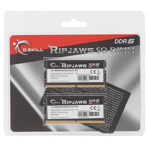 Купить Оперативная память SODIMM G.Skill Ripjaws [F5-4800S4039A32GX2-RS] 64 ГБ  5087420. Характеристики, отзывы и цены в Донецке