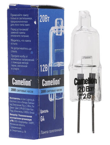 Купить Лампа галогенная Camelion G4/JC/20W/12V  1109798. Характеристики, отзывы и цены в Донецке