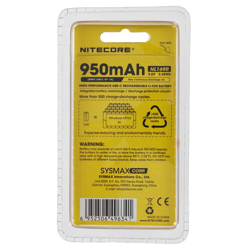 Купить Аккумулятор NITECORE NL169R 950 мА*ч  9170784. Характеристики, отзывы и цены в Донецке