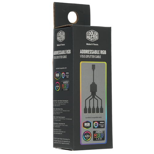 Купить Разветвитель для подключения подсветки Cooler Master Addressable RGB 1-to-5 Splitter Cable  1624244. Характеристики, отзывы и цены в Донецке