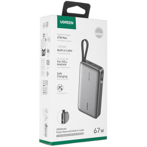 Купить Портативный аккумулятор Ugreen PB550 серый  5643513. Характеристики, отзывы и цены в Донецке