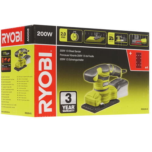 Купить Виброшлифовальная машина Ryobi RSS200-G  8146221. Характеристики, отзывы и цены в Донецке