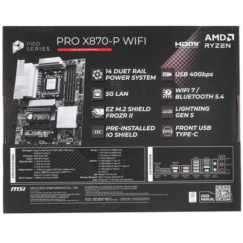 Купить Материнская плата MSI PRO X870-P WIFI  5493542. Характеристики, отзывы и цены в Донецке