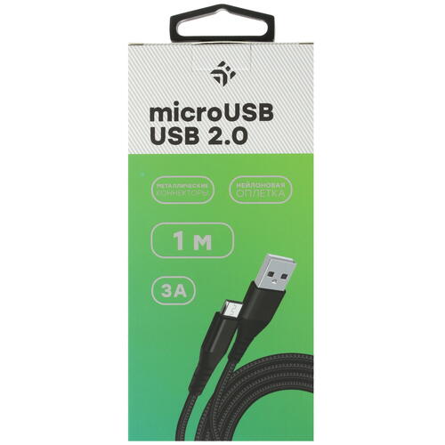 Купить Кабель круглый DEXP micro USB - USB 2.0 Type-A черный 1 м  4834168. Характеристики, отзывы и цены в Донецке