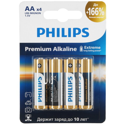 Купить Батарейка Philips Premium AA (LR6/ER14505/FR6/R6P)  5441771. Характеристики, отзывы и цены в Донецке