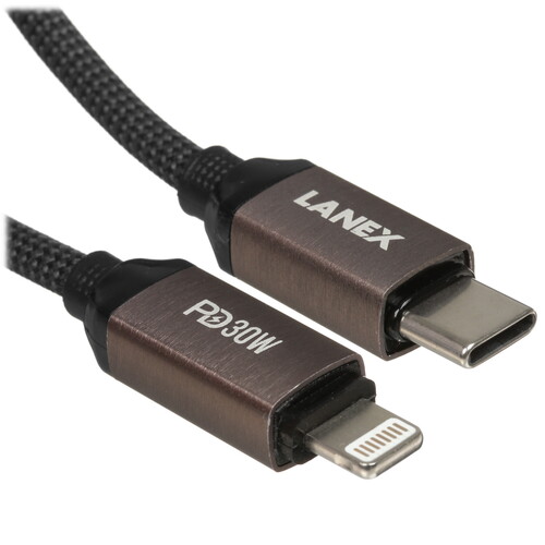 Купить Кабель круглый LANEX Lightning 8-pin - USB Type-C серый 1 м  9280483. Характеристики, отзывы и цены в Донецке