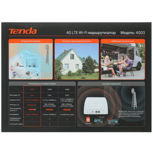 Купить Роутер Tenda 4G03  4803831. Характеристики, отзывы и цены в Донецке