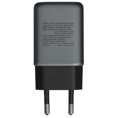 Купить Сетевое зарядное устройство Ugreen CD350 серый  9146528. Характеристики, отзывы и цены в Донецке