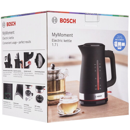Купить Электрочайник Bosch TWK4M223 черный  9101954. Характеристики, отзывы и цены в Донецке