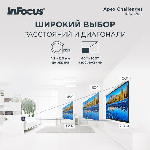 Купить Проектор InFocus Quantum LED Apex Challenger IN3048SL синий  5632512. Характеристики, отзывы и цены в Донецке