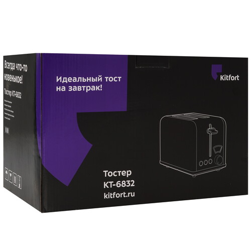 Купить Тостер Kitfort КТ-6832 черный  9313455. Характеристики, отзывы и цены в Донецке
