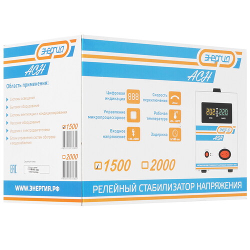 Купить Стабилизатор напряжения Энергия АСН-1500  5349742. Характеристики, отзывы и цены в Донецке