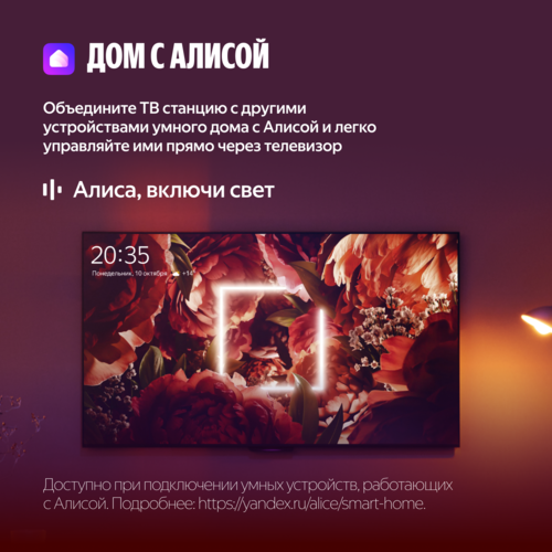 Купить 65" (164 см) Телевизор Яндекс ТВ Станция YNDX-00096 черный  5613450. Характеристики, отзывы и цены в Донецке