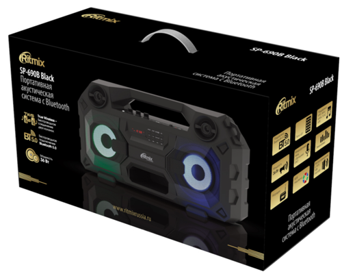 Купить Портативная колонка Ritmix SP-690B, черный  5361099. Характеристики, отзывы и цены в Донецке
