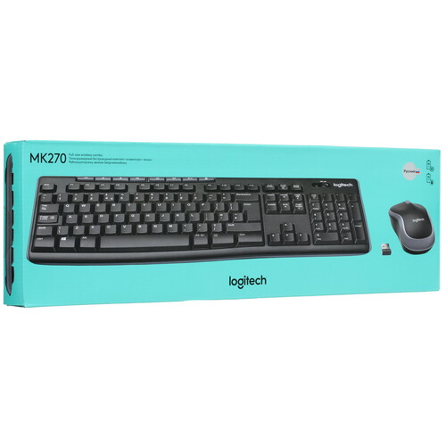 Купить Клавиатура+мышь беспроводная   Logitech MK270 черный  0164809. Характеристики, отзывы и цены в Донецке