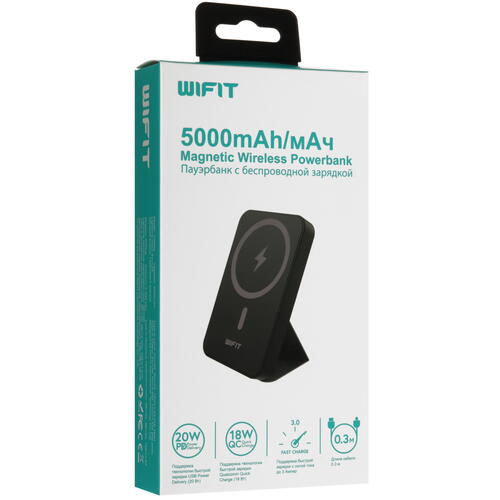 Купить Портативный аккумулятор Wifit WIMAG черный  5466245. Характеристики, отзывы и цены в Донецке