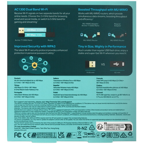 Купить Wi-Fi адаптер TP-Link Archer T1300U Nano  9276967. Характеристики, отзывы и цены в Донецке