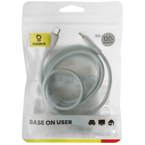 Купить Кабель круглый Baseus Lightning 8-pin - USB Type-C белый 1.2 м  9260748. Характеристики, отзывы и цены в Донецке