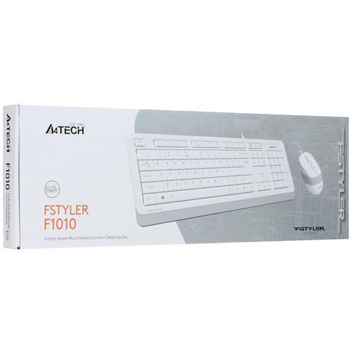 Купить Клавиатура+мышь  проводная  A4Tech Fstyler F1010 белый  1395908. Характеристики, отзывы и цены в Донецке